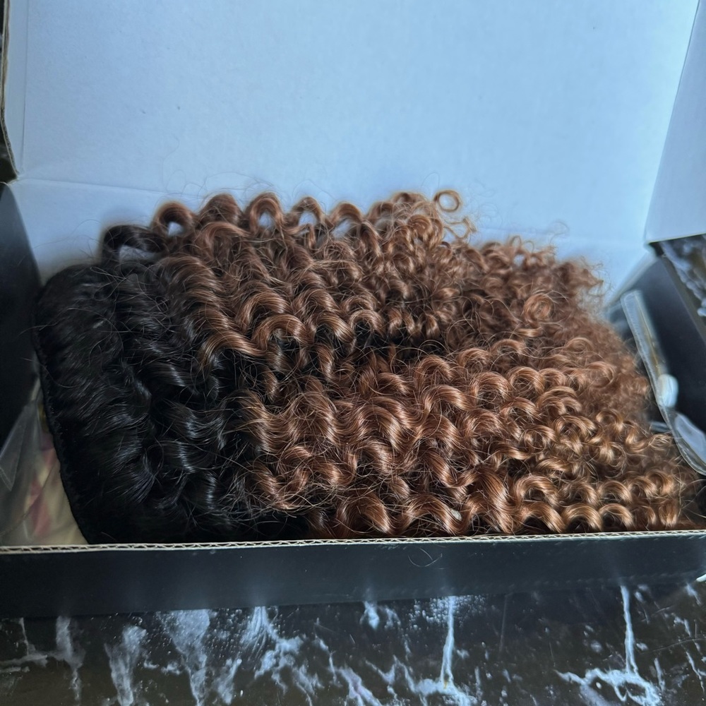 100% human hair ombre curl clip extensions